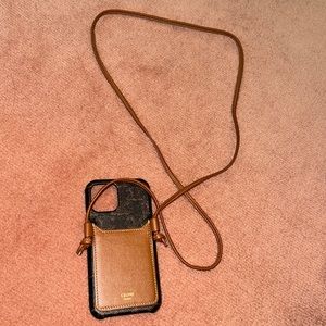 Authentic Rare Celine iPhone Case with Cardholder and Strap